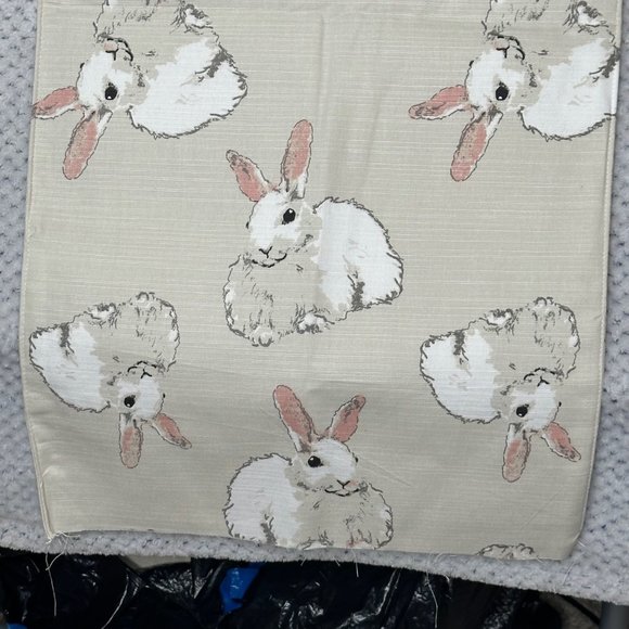 Hop Away Home Table Runner Easter Bunny Rabbits Farmhouse Shabby Chic Neutral - Picture 5 of 8